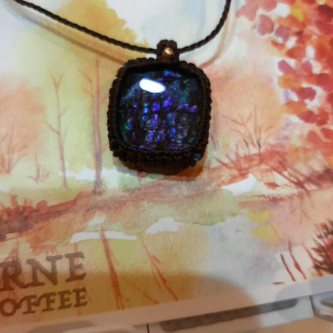 バイキンマン様　アンモライト　マクラメ　ネックレス　ペンダント