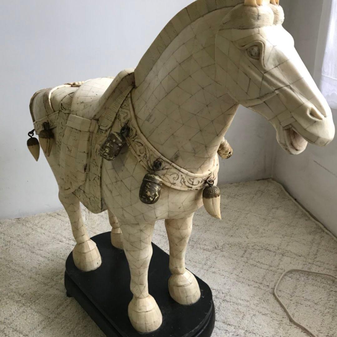 【稀少】 骨素材　アンティーク馬のオブジェ