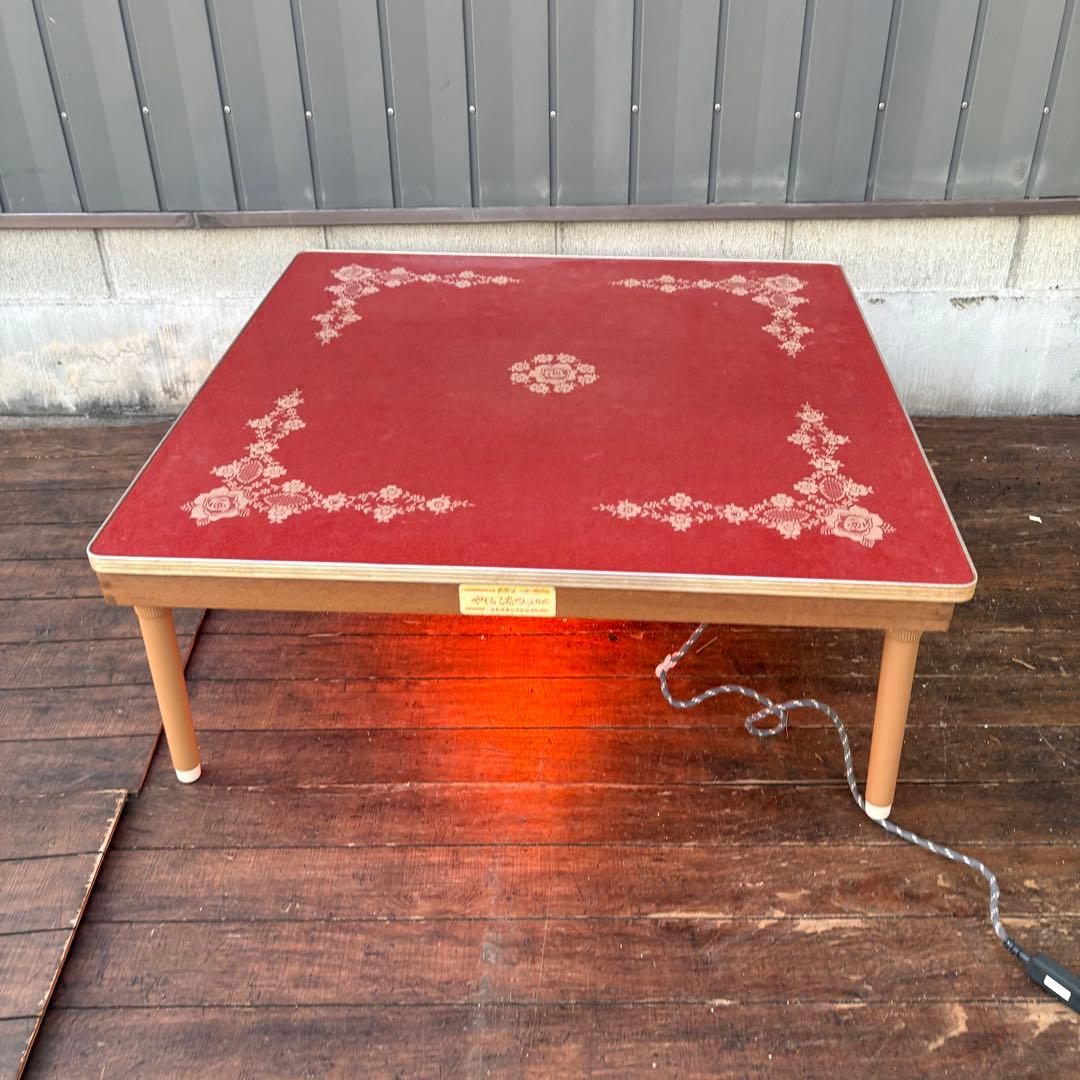C4 昭和レトロ 花柄やぐらこたつ 小泉産業 リバーシブル天板 動作確認済み