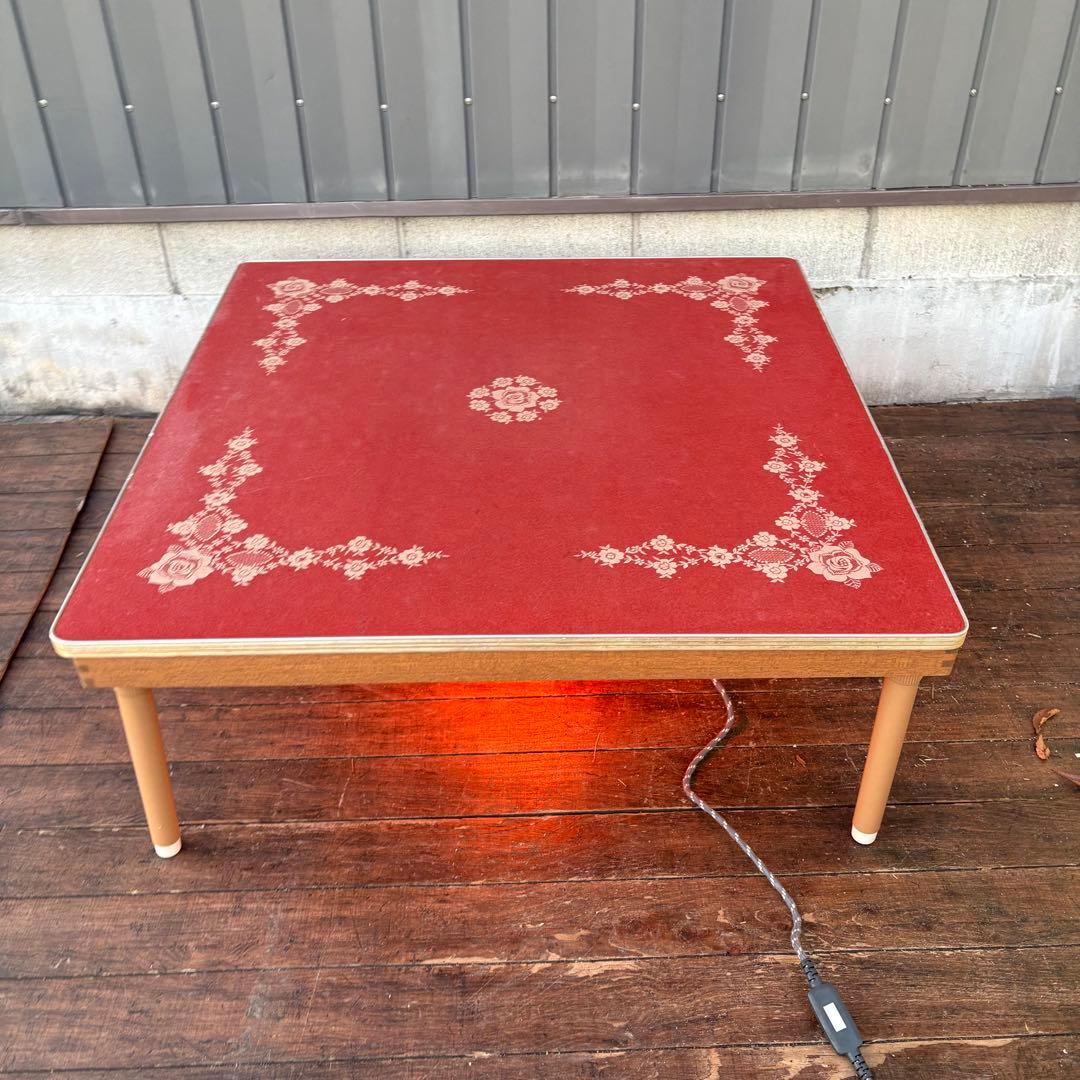 C4 昭和レトロ 花柄やぐらこたつ 小泉産業 リバーシブル天板 動作確認済み