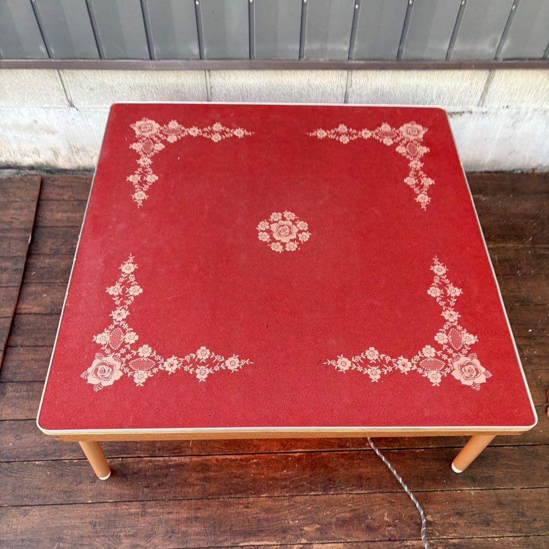 C4 昭和レトロ 花柄やぐらこたつ 小泉産業 リバーシブル天板 動作確認済み