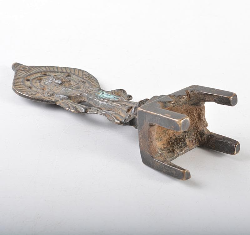 仏教美術　古銅　観音菩薩像　仏像　置物　V　R5244