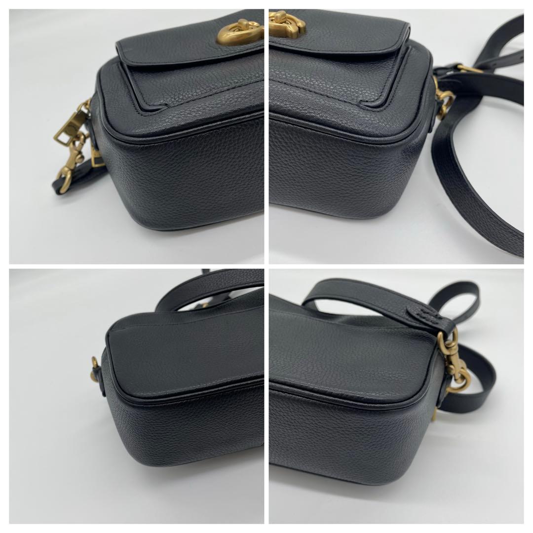 【極美品】コーチ　ウィロウ　カメラバッグ　ターンロック　レザー　ブラック