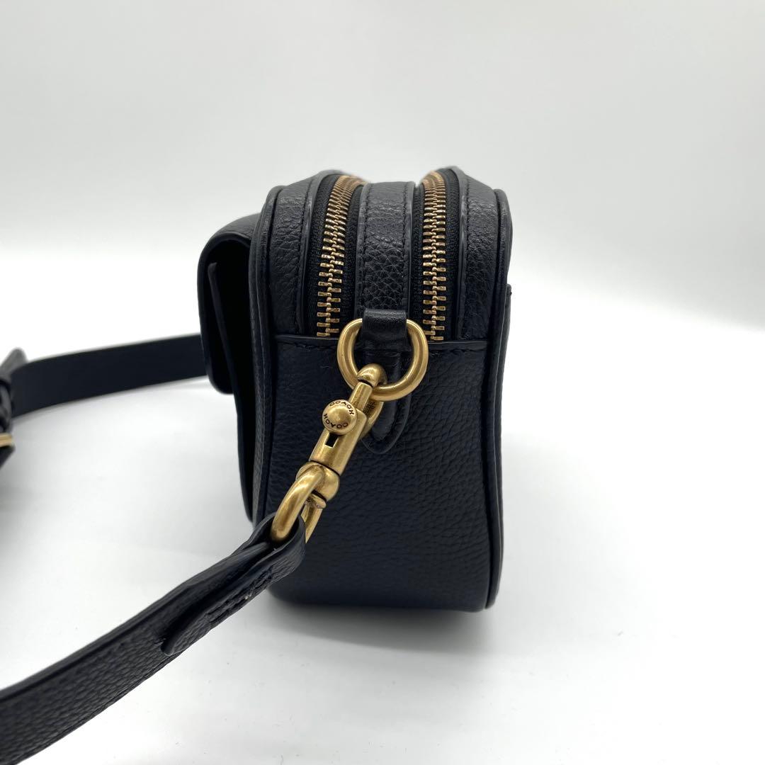 【極美品】コーチ　ウィロウ　カメラバッグ　ターンロック　レザー　ブラック