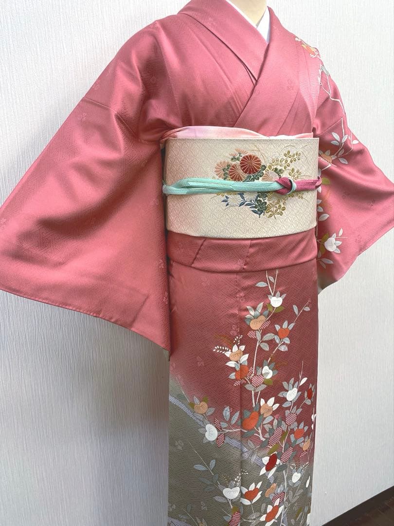 梅乃【148】正絹　訪問着　単品　美品　長襦袢付　入卒式　お宮参り　七五三