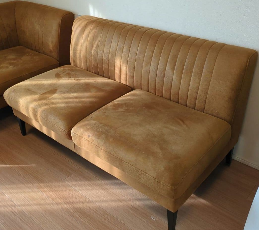 クラッシュゲート グレス 2人掛けソファ 肘なし（レザーテックス）