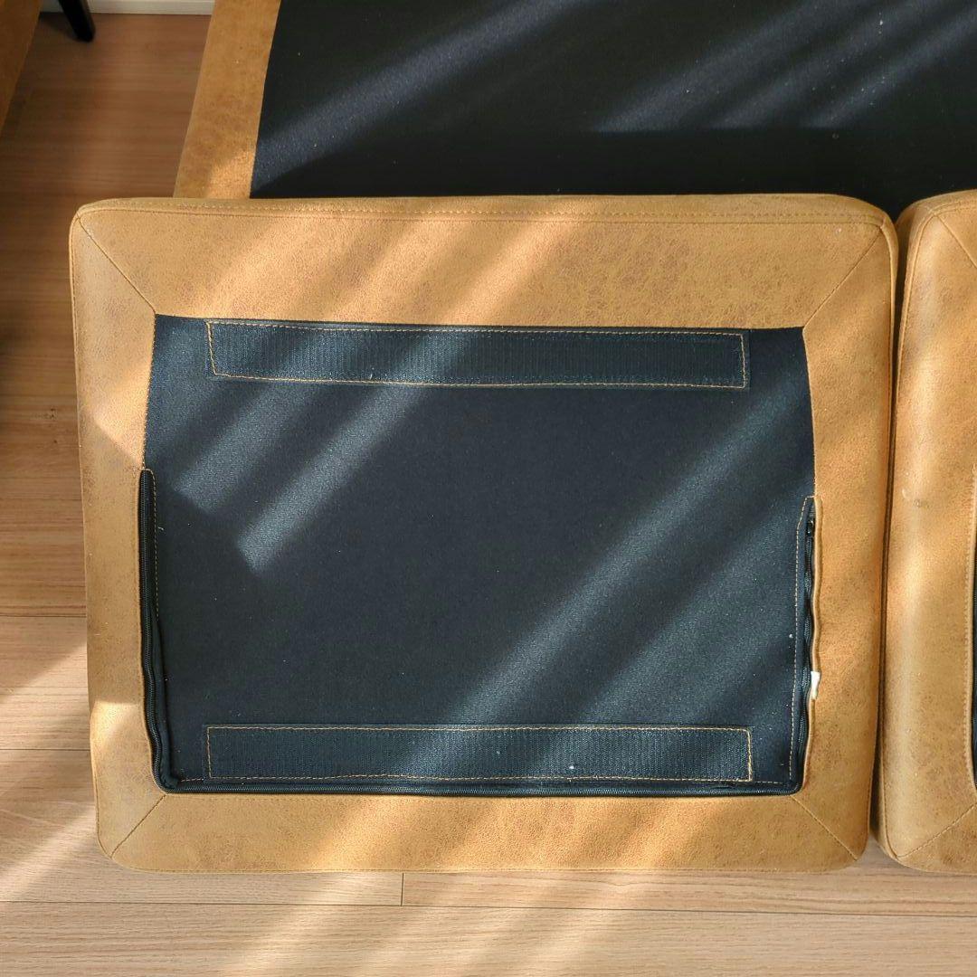 クラッシュゲート グレス 2人掛けソファ 肘なし（レザーテックス）