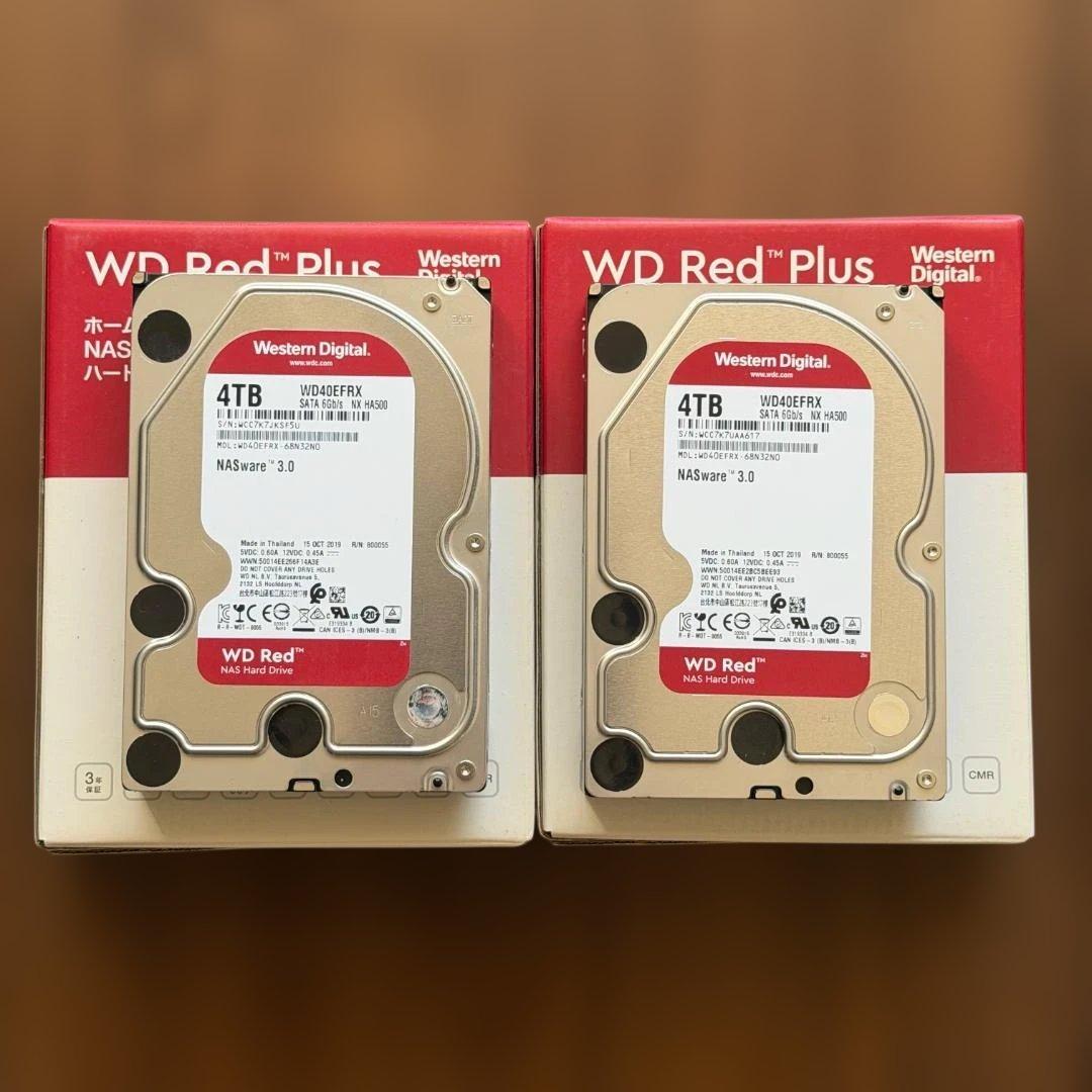 WD Red Plus 4TB HDD 2本セット