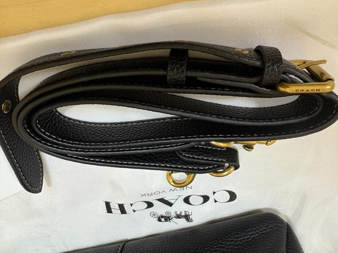 COACH ブラックレザー ハンドバッグ ZB0072