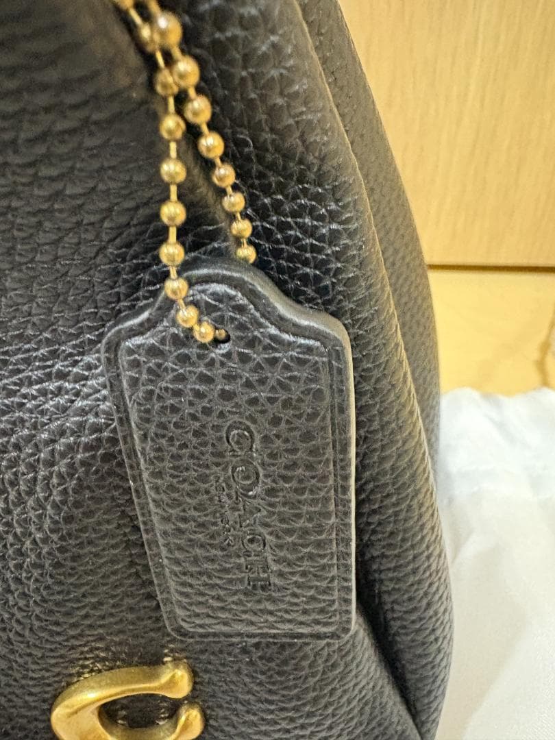 COACH ブラックレザー ハンドバッグ ZB0072