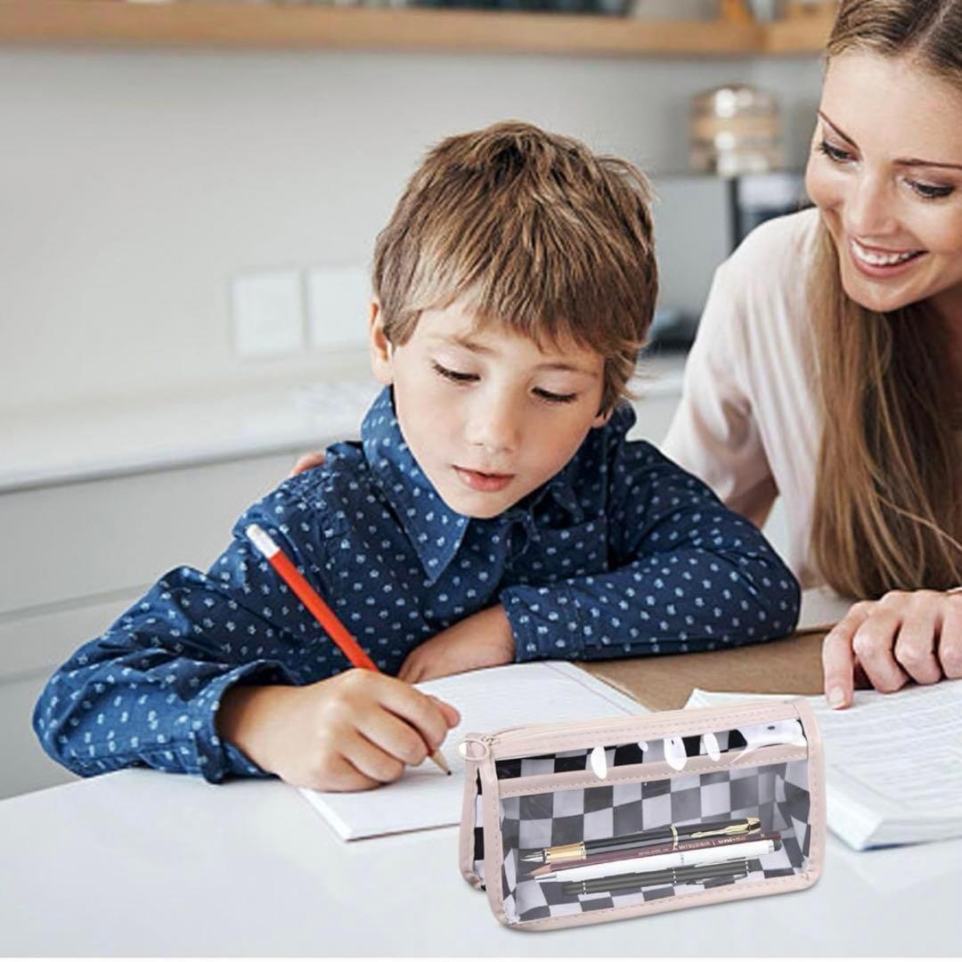 鉛筆ポーチ、ジッパー付き透明鉛筆ポーチ 入学 入社 文房具 筆箱 学生