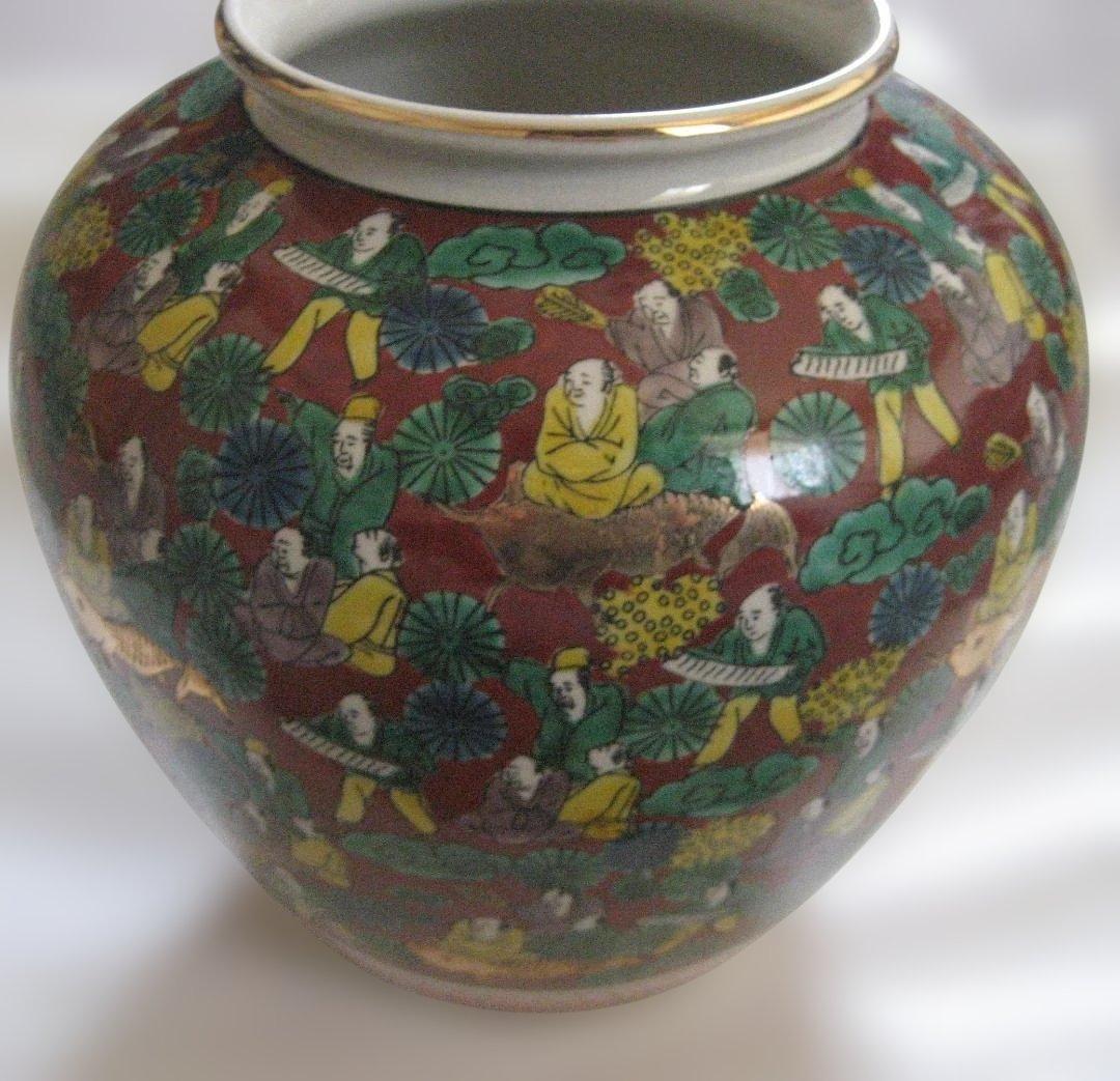 九谷焼 花瓶 木米 赤絵人物図 美術品