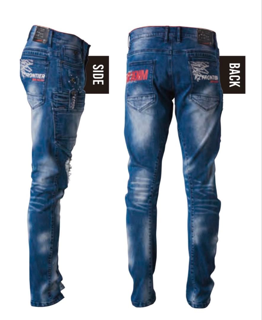 アイズフロンティア７３５０ＳデニムＧ　Ｓ寸カーゴパンツ７３cm上下組インディゴ