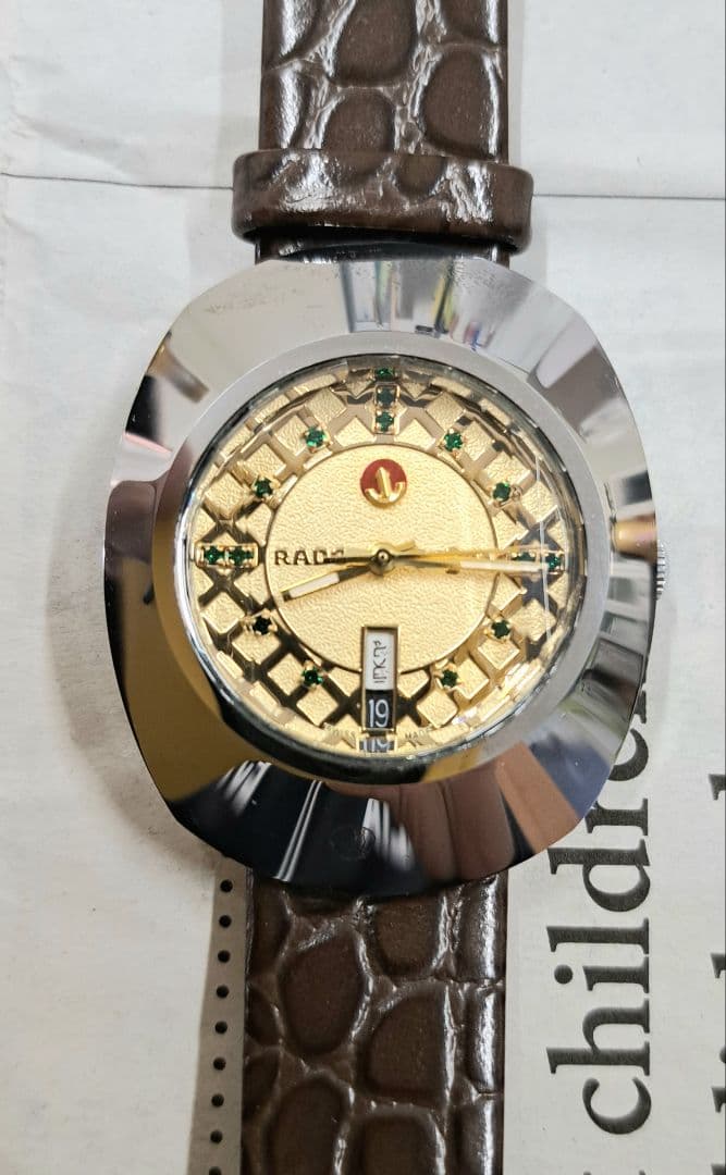 美品 RADO 自動巻き 腕時計 ゴールド 未使用純正ベルト付き