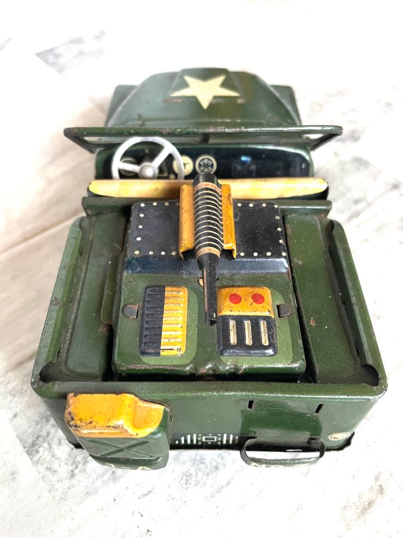 【SHOWA製】昭和レトロ ブリキ製 パトロールジープ 銃座変形 02051