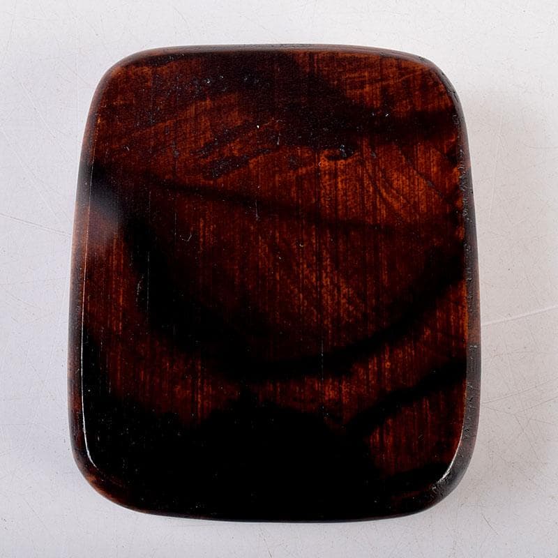 茶道具　竹内幸斎作　螺鈿装飾　蛍蒔絵　黒柿香合　共箱　Z　8553