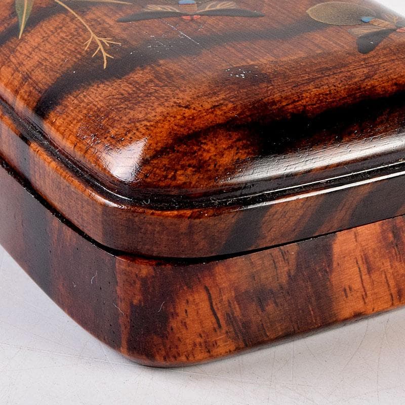 茶道具　竹内幸斎作　螺鈿装飾　蛍蒔絵　黒柿香合　共箱　Z　8553