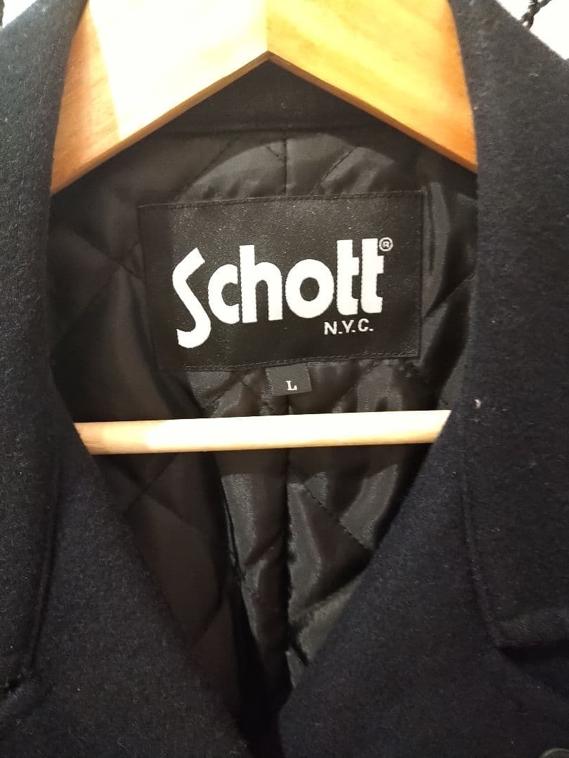 stussy × schott　ライダースジャケット　ネイビー