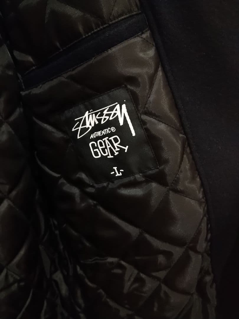 stussy × schott　ライダースジャケット　ネイビー