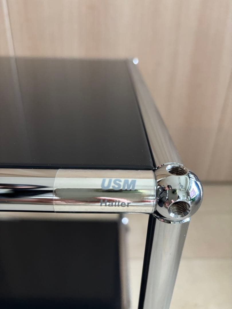 USMハラー　ローテーブル　ブラック　サイドテーブル　キャビネット　シェルフ