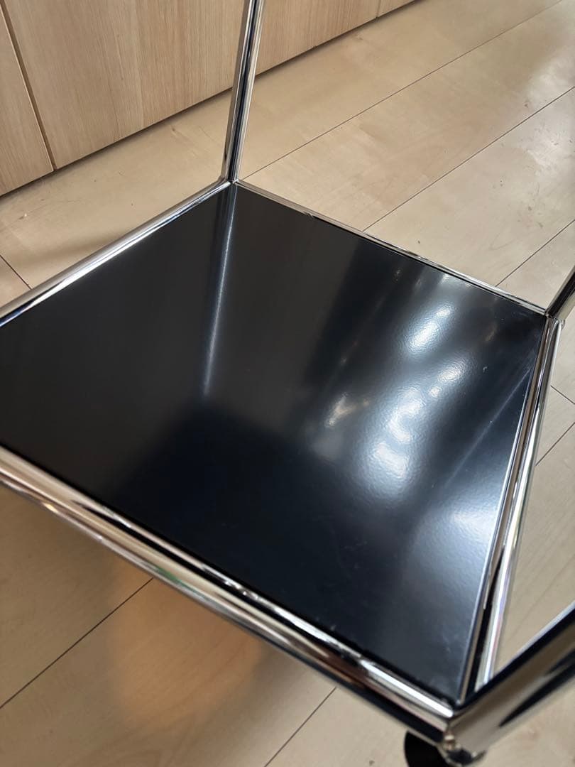 USMハラー　ローテーブル　ブラック　サイドテーブル　キャビネット　シェルフ