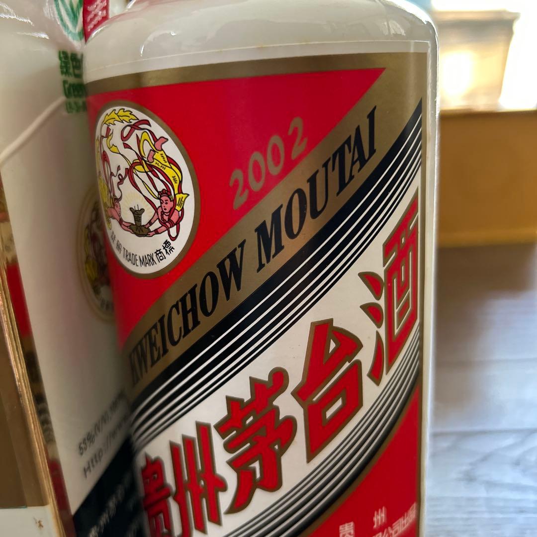 貴州茅台酒 五星麦2002年 天女ラベル未使用オリジナルグラス付