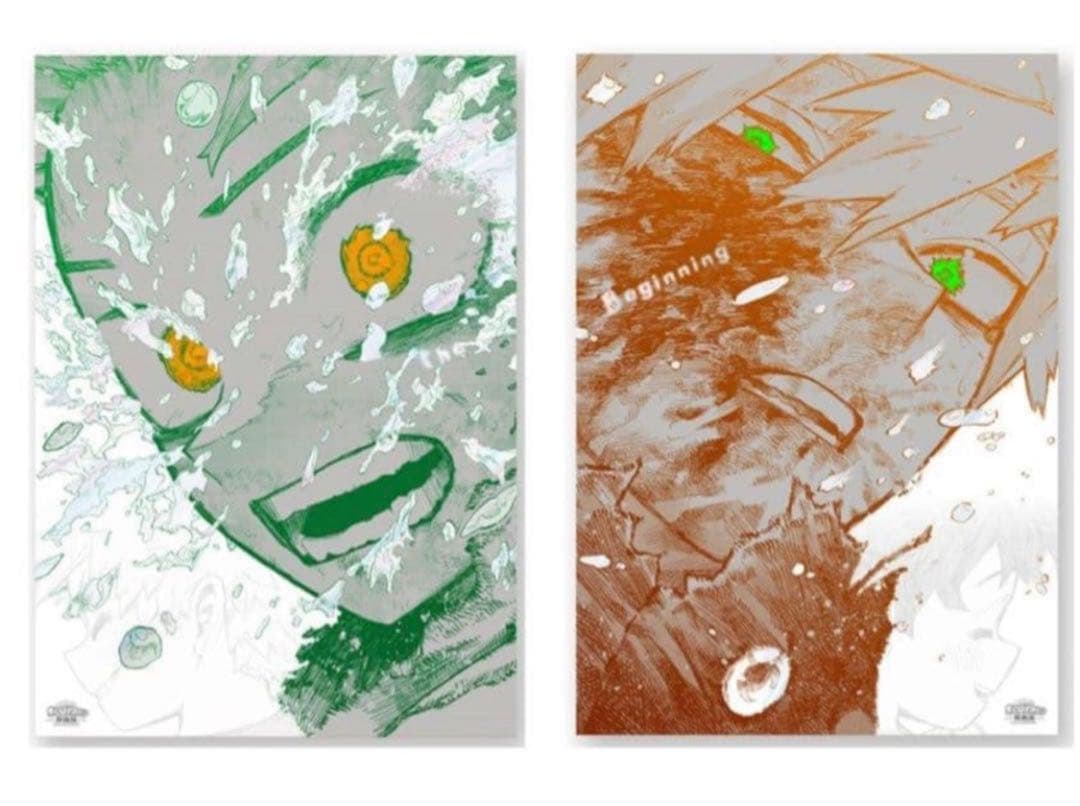 ヒロアカ 原画展 A2アートポスター Beginning 緑谷 爆豪