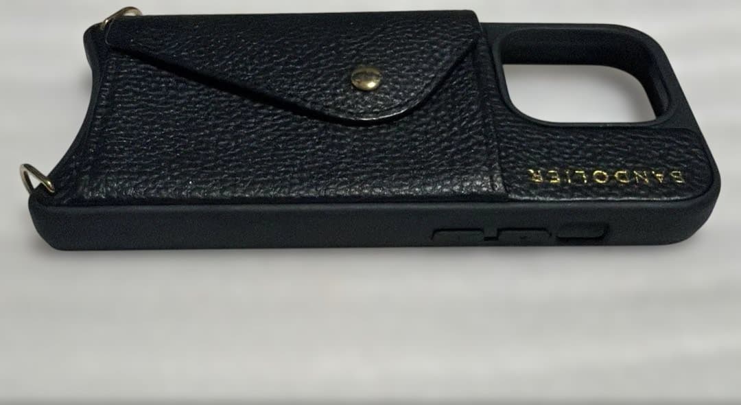 正規品バンドリヤー スマホケースストラップ iPhone15Pro ヘイリー　黒