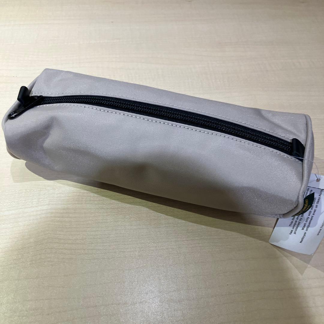 Herve chapelier ベージュ キャンバス ペンケース　円筒形