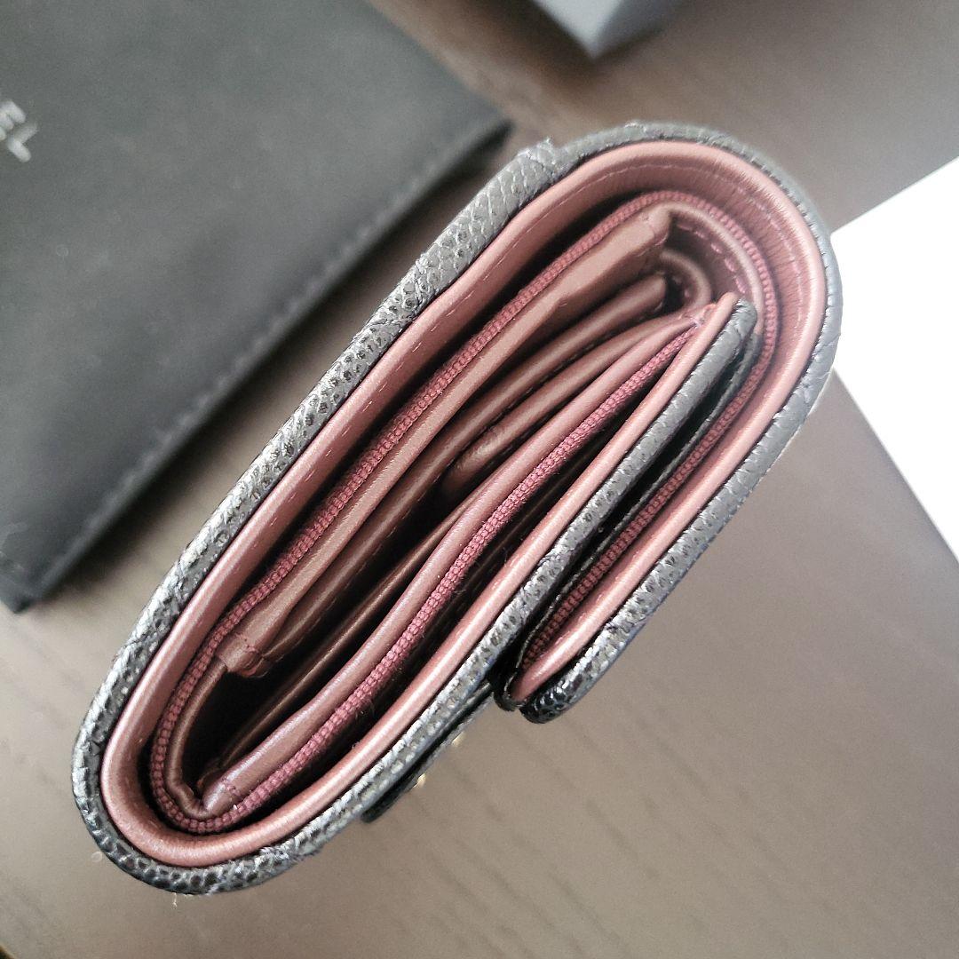 ちよ☆様　シャネル マトラッセ 三つ折り AP0229B キャビアスキン