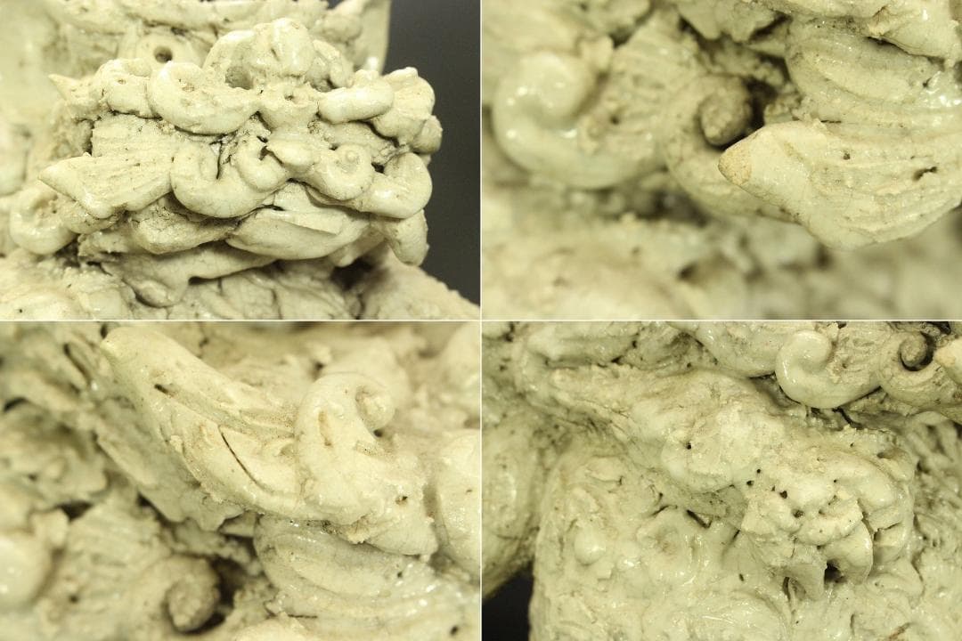 古美術 古萩 獅子 置物 時代物(A676)