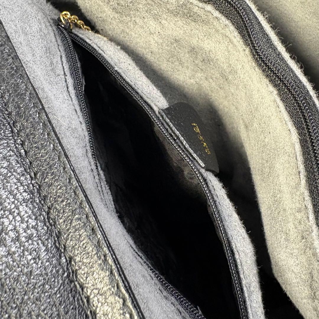 美品GUCCI グッチ バンブー ダイアナ ハンドバッグ レザー　黒 ブラック