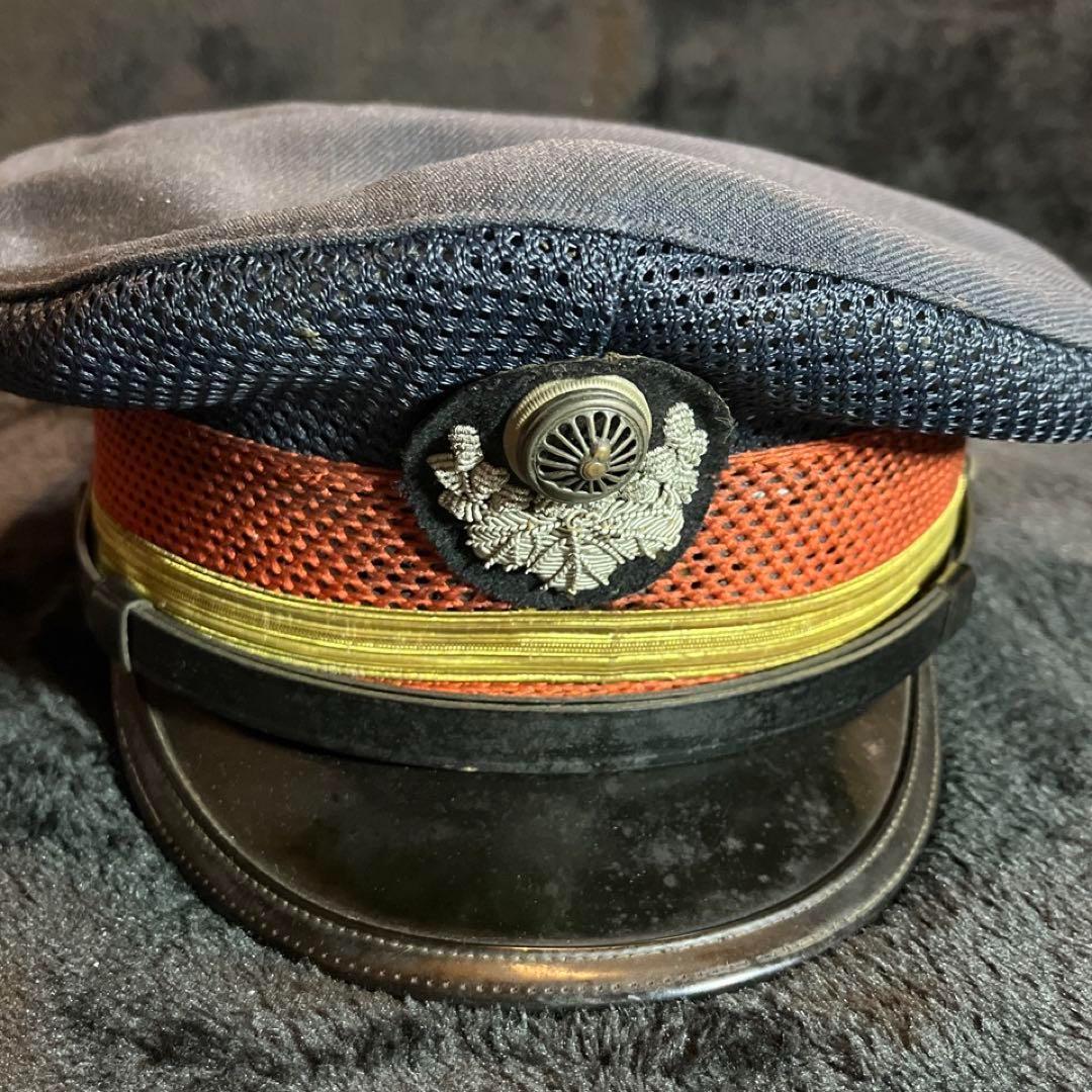 【国鉄】駅長用・助役用制帽2点◎北海道 室蘭地区放出品