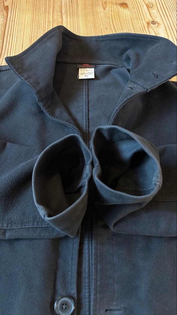 フレンチワーク　べトラ ブラックモールスキン ワークコート フランス製 Lサイズ