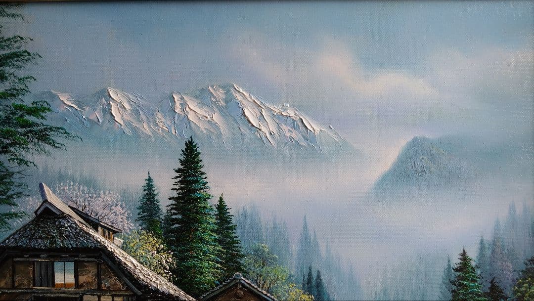 人見友紀　伝説の逃亡画家　油彩画　油絵　10号　風景画