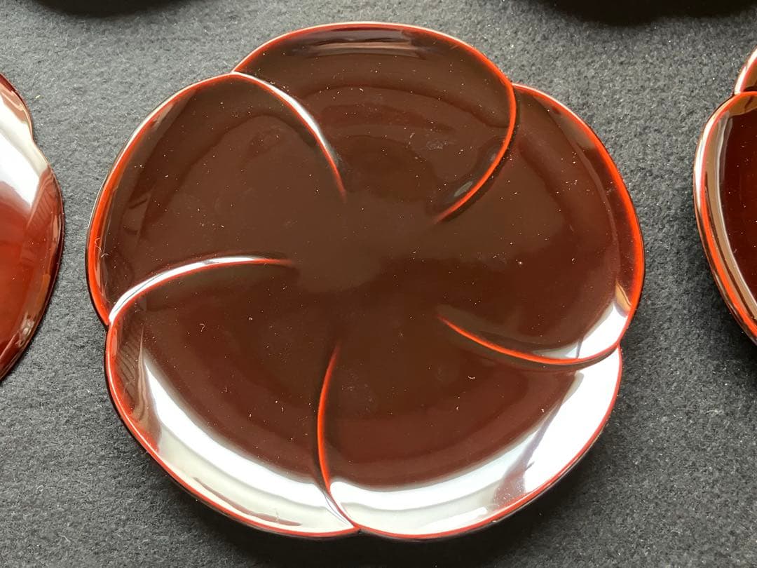 京漆器 天然木銘々皿5枚セット(未使用だと思います)