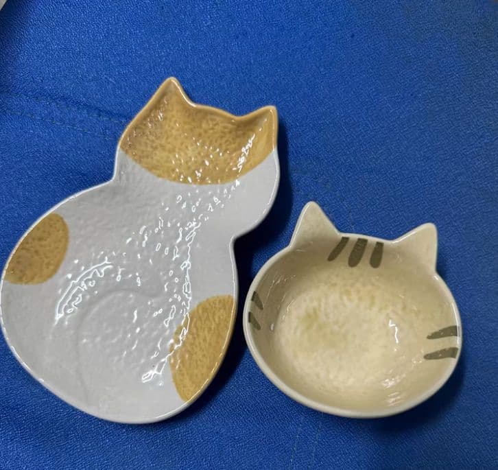 猫型陶器皿セット