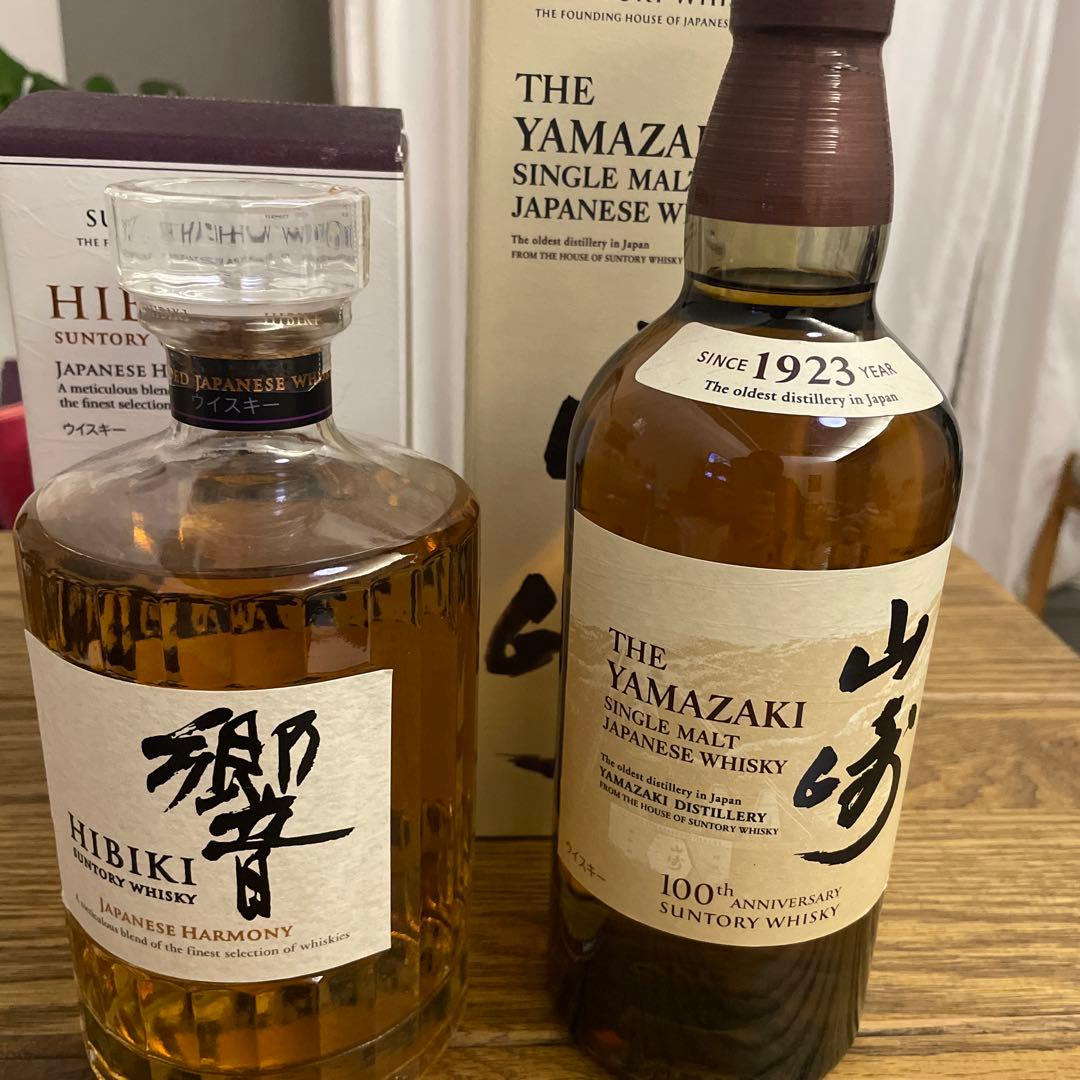 山崎シングルモルトウイスキー 700ml、響セット