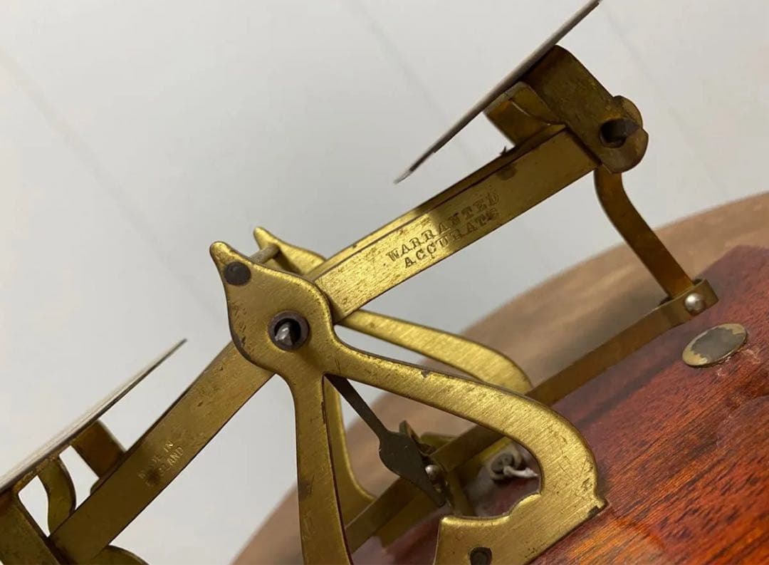 英国製　アンティーク　天秤 真鍮 木製　骨董　オブジェ