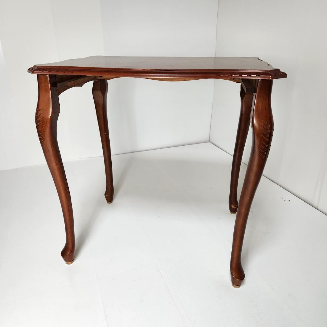 アンティーク調　サイドテーブル 木製　猫脚　コーヒーテーブル 幅56cm