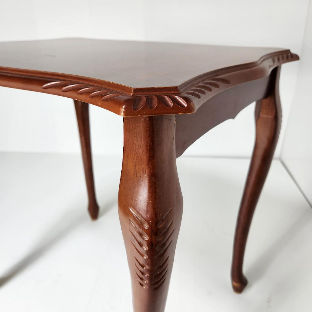 アンティーク調　サイドテーブル 木製　猫脚　コーヒーテーブル 幅56cm