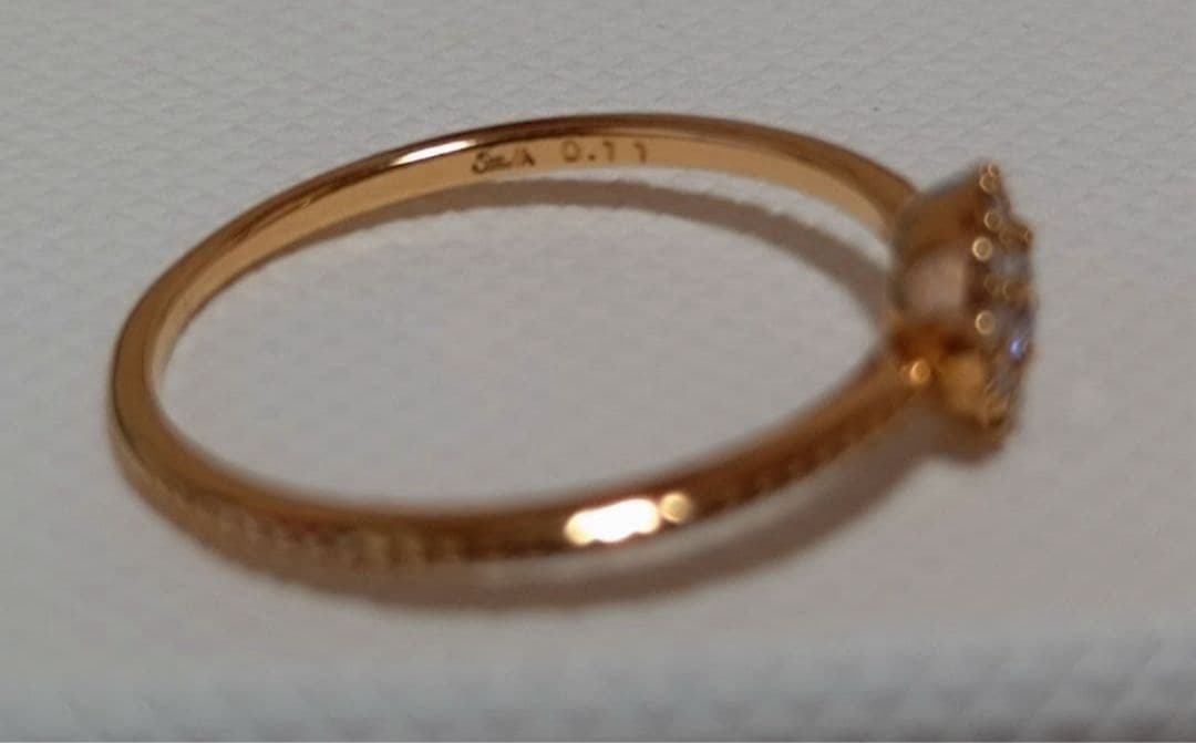 新品　シエナロゼ　ラウンド ダイヤ　リング　　7号　k18