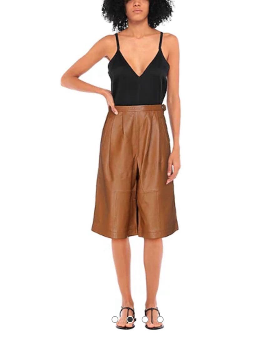 美品✨ COACH コーチ ラムレザー ガウチョパンツ ワイドパンツ