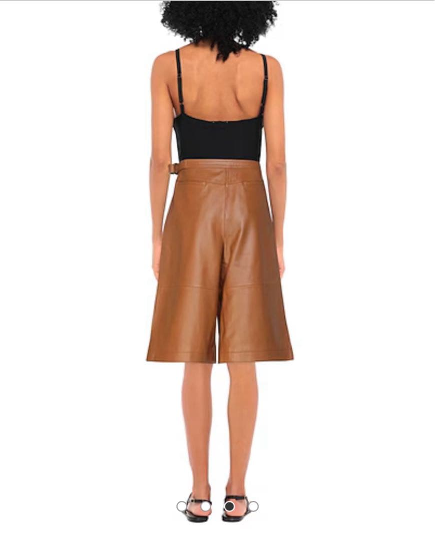 美品✨ COACH コーチ ラムレザー ガウチョパンツ ワイドパンツ