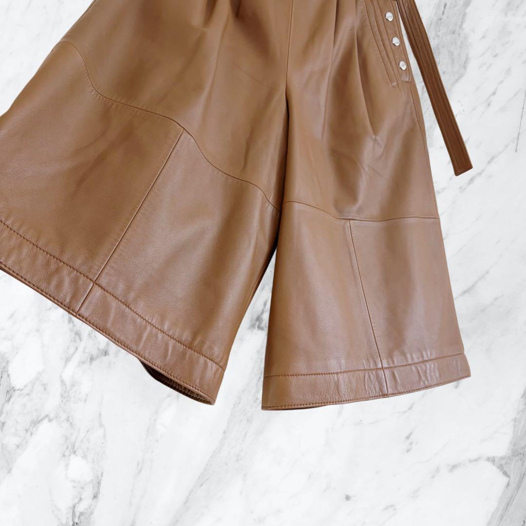 美品✨ COACH コーチ ラムレザー ガウチョパンツ ワイドパンツ