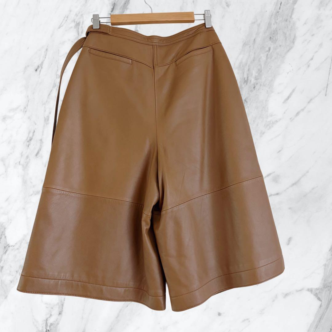 美品✨ COACH コーチ ラムレザー ガウチョパンツ ワイドパンツ