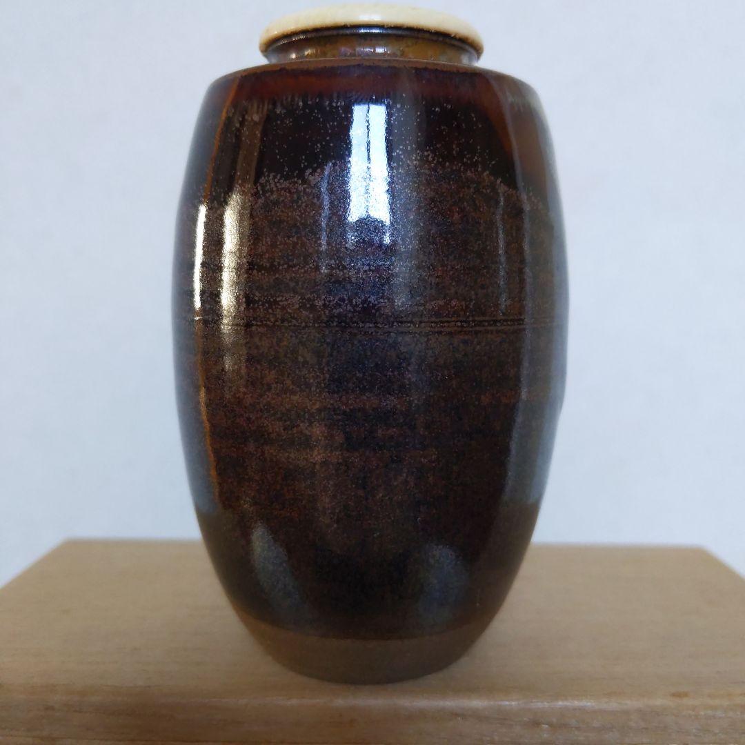 茶道具　高取焼　茶入　鬼丸雪山　作　貞家緞子　和久田丸紋　表千家　【匿名配送】