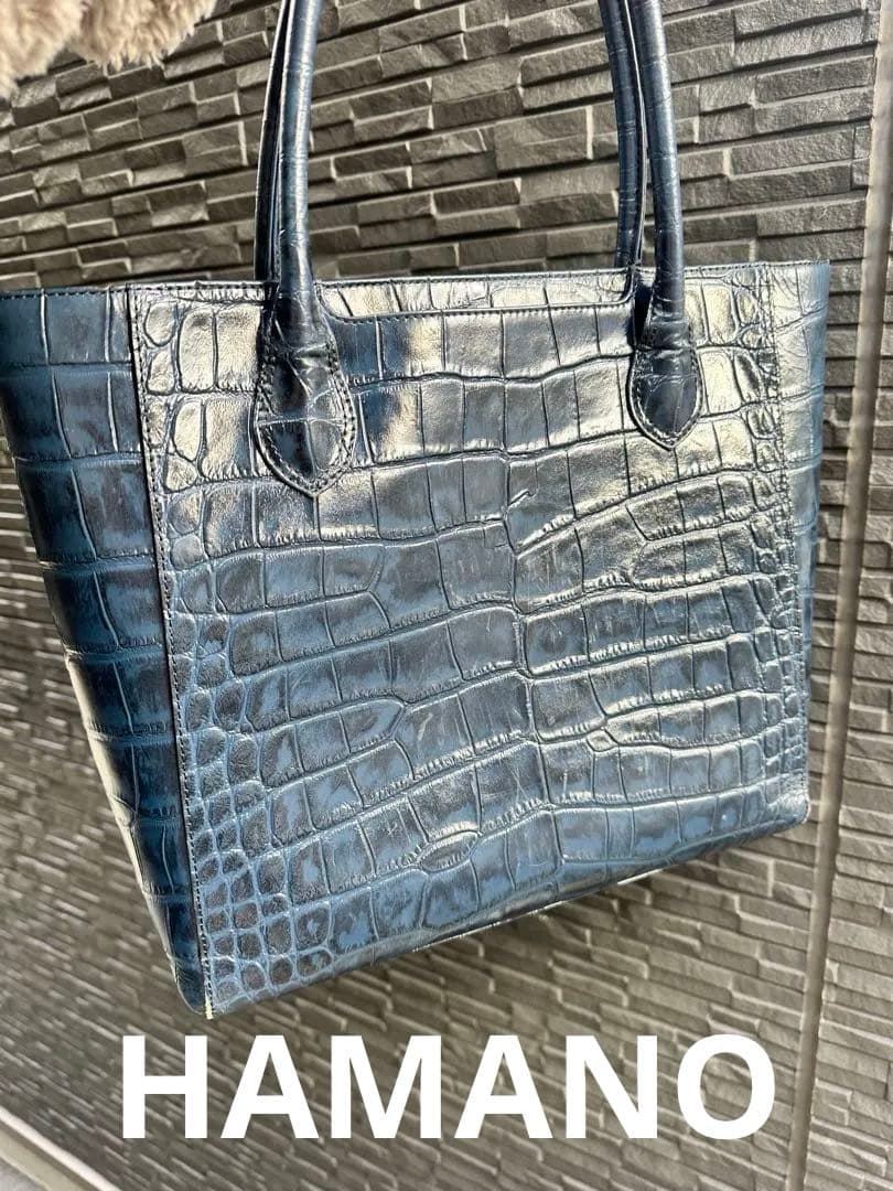 濱野皮革工藝　HAMANO クロコ型押し　レザー　トートバッグ