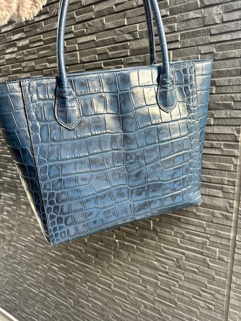 濱野皮革工藝　HAMANO クロコ型押し　レザー　トートバッグ