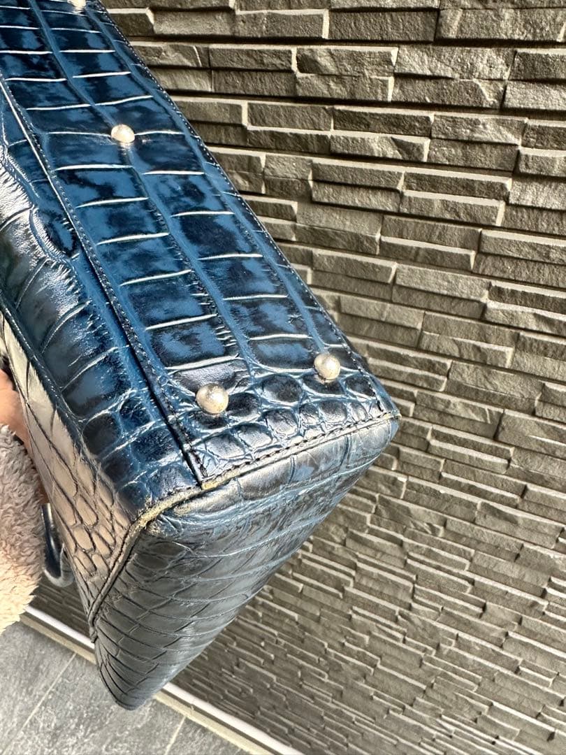 濱野皮革工藝　HAMANO クロコ型押し　レザー　トートバッグ